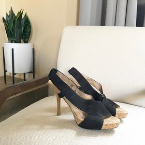 Nine West black suede heels